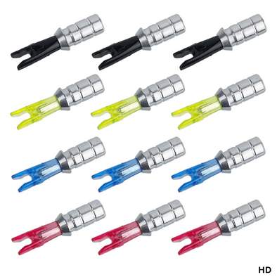 1X PIN NOCKS WITH 12X BUSHING ADAPTERS FOR ARCHERY