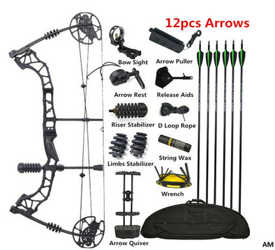 Hunting 30 to 70lbs Compound bow set