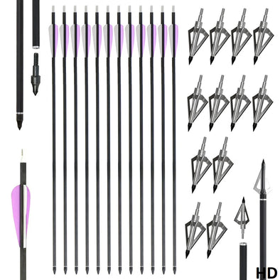 12 Hunting arrows with 12 free broadheads 350 spine