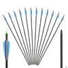 12 X 30 inch carbon arrows 600 spine with screw in heads