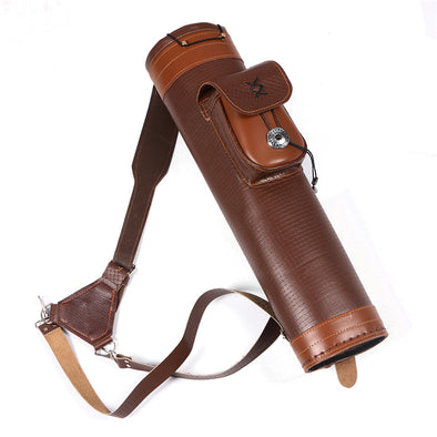 Leather back quiver holds approximatly 2dz arrows archery and bow hunting