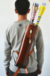 Hand Crafted 3 point shoulder back quiver Leather Archery bow Hunting